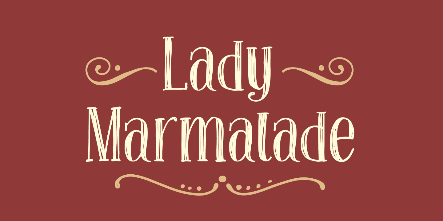 Пример шрифта Lady Marmalade